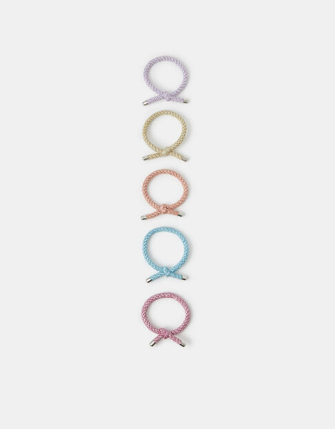 5-Pack Metallic Knot Cord Hair Bands, , large