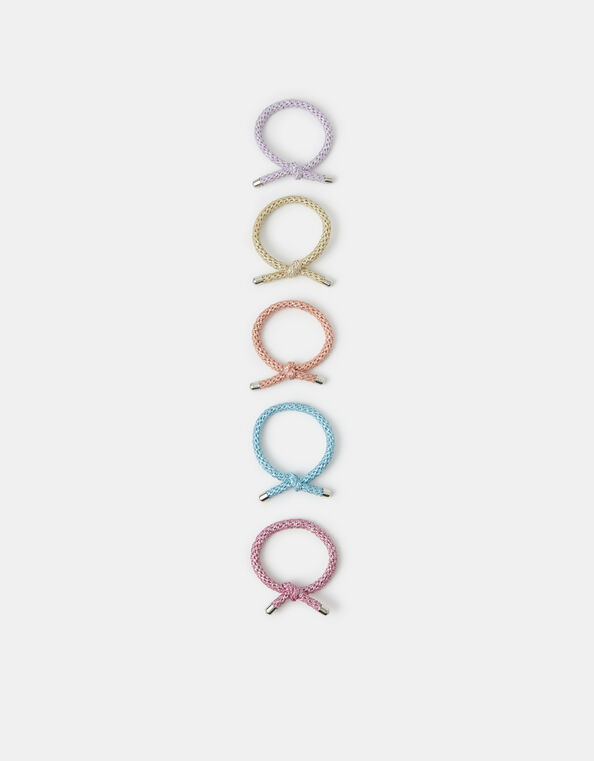 5-Pack Metallic Knot Cord Hair Bands, , large