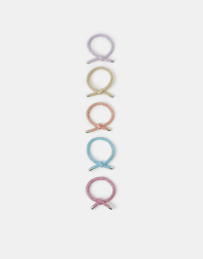5-Pack Metallic Knot Cord Hair Bands, , large