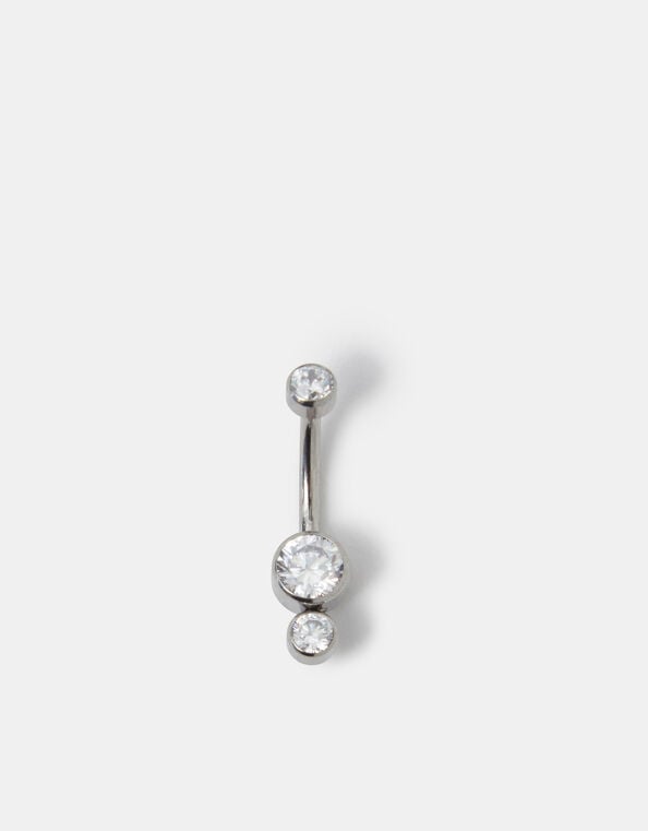 Titanium Diamanté Belly Bar, , large