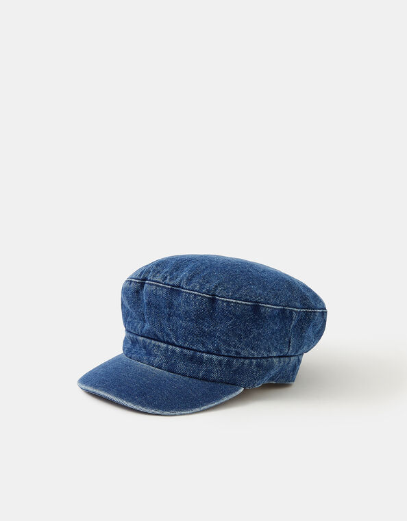 Denim Baker Boy Hat, , large