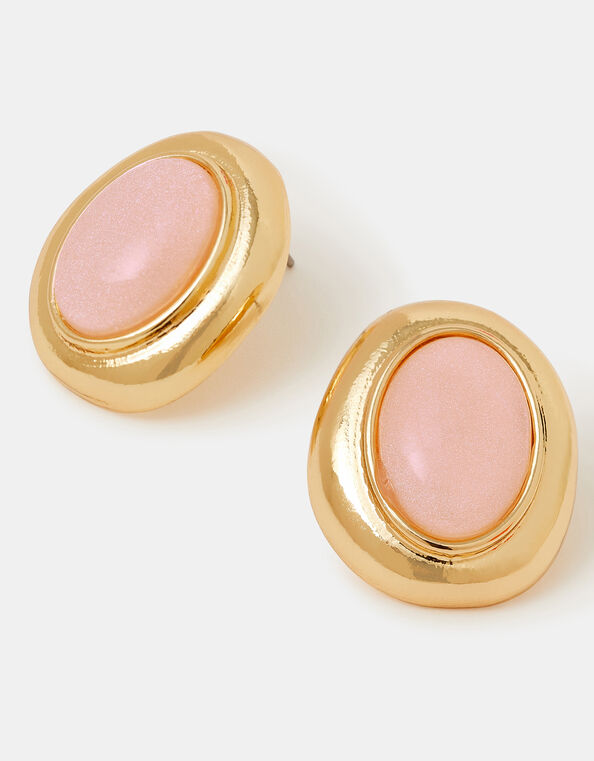 Oval Resin Stud Earrings, , large