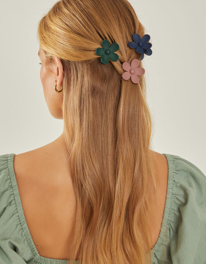 3-Pack Mini Flower Claw Clips, , large