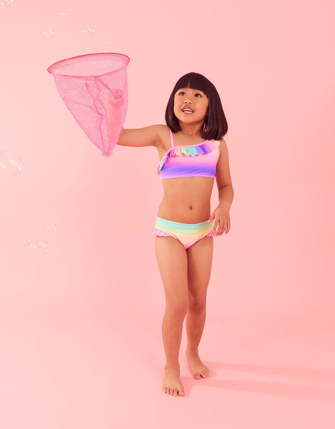 Girls Ombre Frill Bikini Set, Multi (PASTEL-MULTI), large