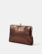 Large Metallic Clip Frame Clutch Bag, , large