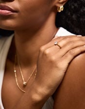 14ct Gold-Plated Solitaire Ring , Gold (GOLD), large