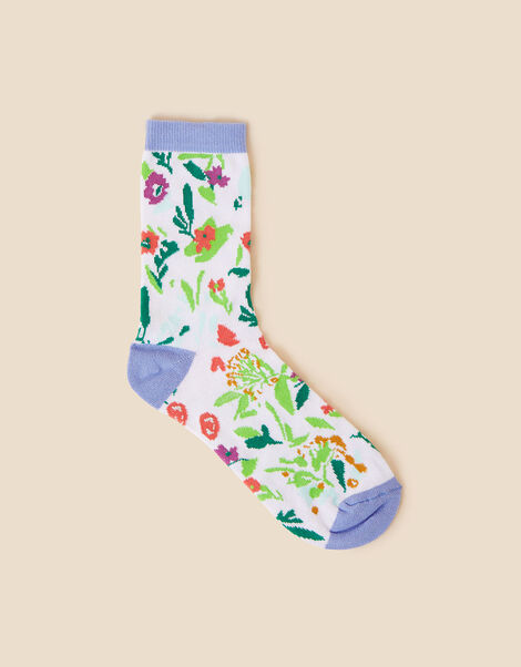 Abstract Floral Socks, , large