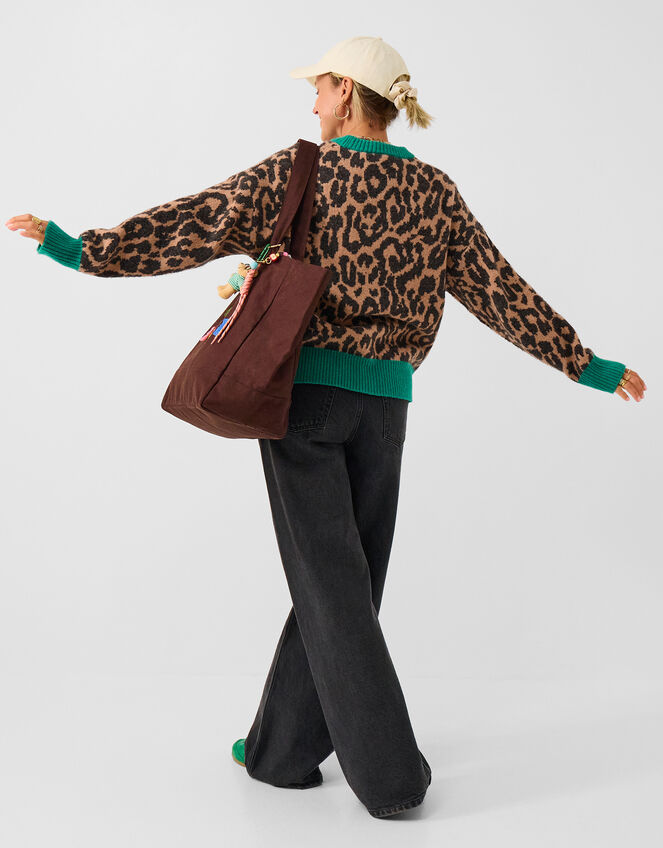 Leopard Print Cardigan, Leopard (LEOPARD), large