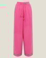 Crinkle Wide Leg Trousers, Pink (PINK), large