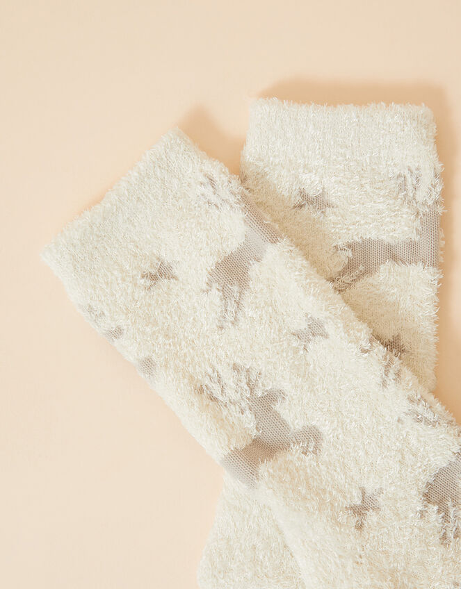 Supersoft All-Over Reindeer Cosy Socks, , large
