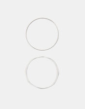2-Pack Sterling Silver-Plated Bangles, , large