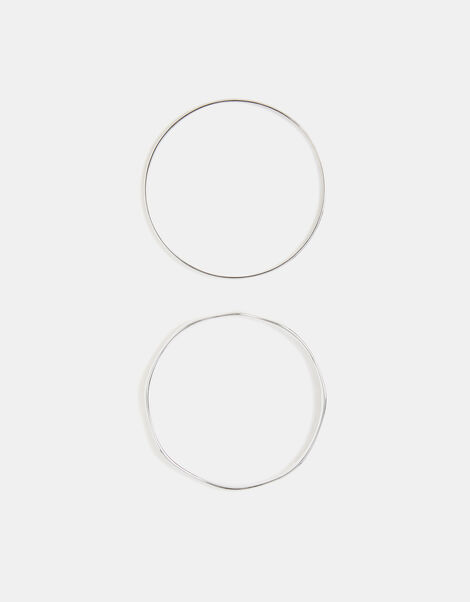2-Pack Sterling Silver-Plated Bangles, , large