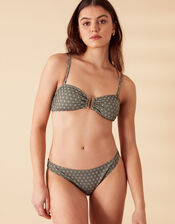 Jacquard Bikini Bandeau Bikini Set, , large