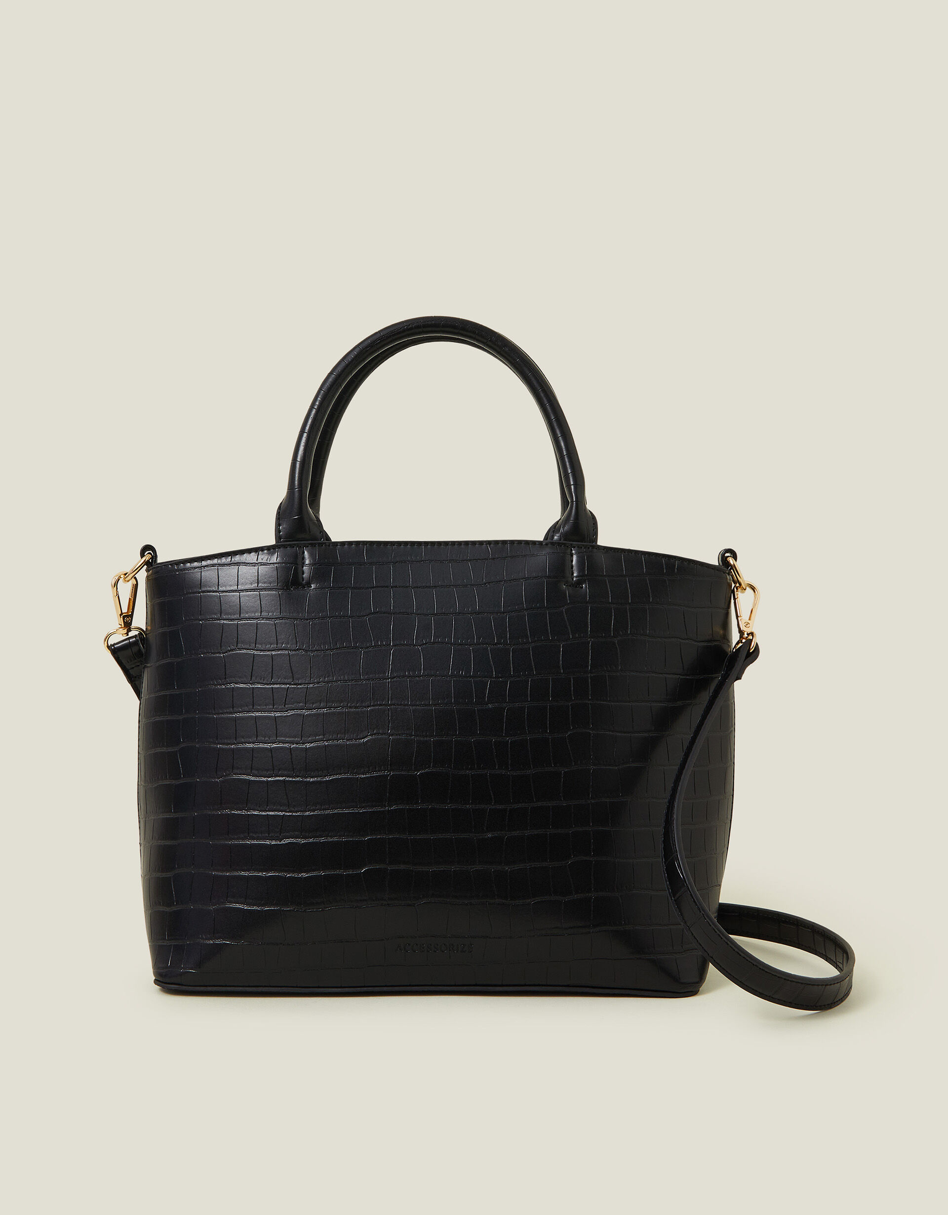 Black croc handbag shop