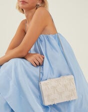 Bridal Pearl Bow Clutch Bag, , large