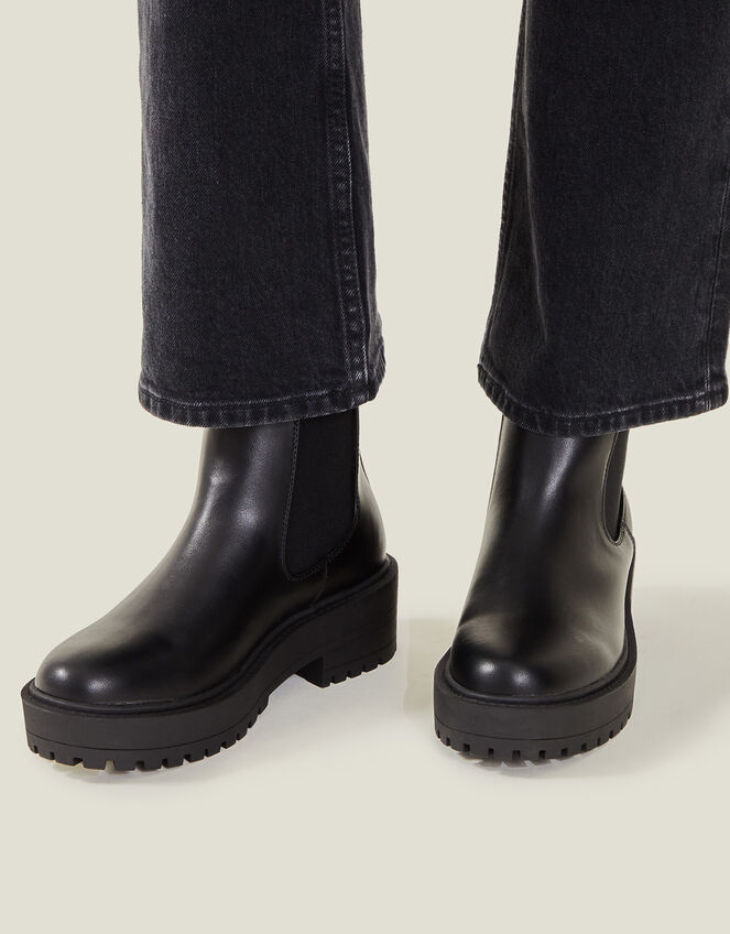 Chunky Chelsea Boots, Black (BLACK), large