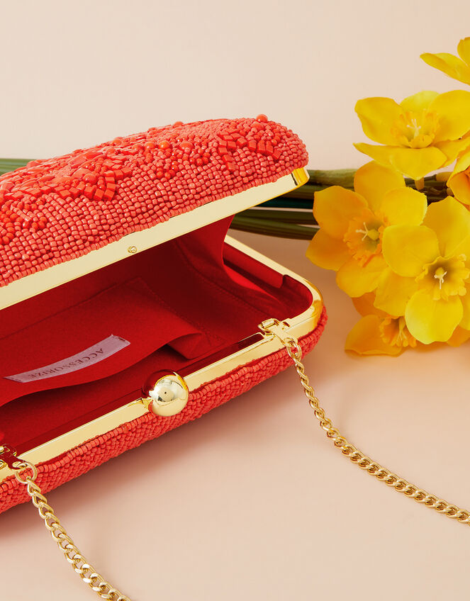 Beaded Hardcase Clutch, , large