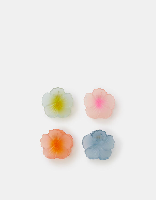 4-Pack Mini Tropical Flower Claw Clips, , large