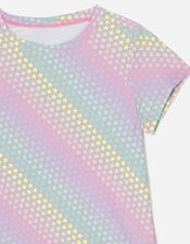 Girls Star Print T-Shirt, Multi (BRIGHTS-MULTI), large