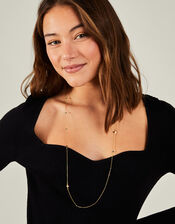 14ct Gold-Plated Beaded Long Necklace, , large