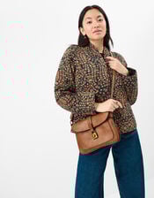 Padlock Satchel Crossbody Bag, , large