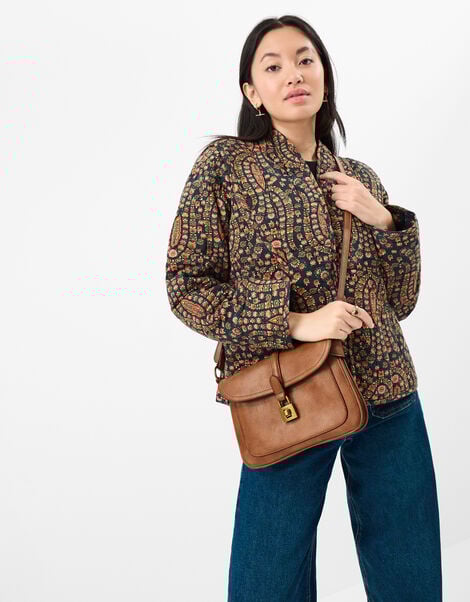 Padlock Satchel Crossbody Bag, , large