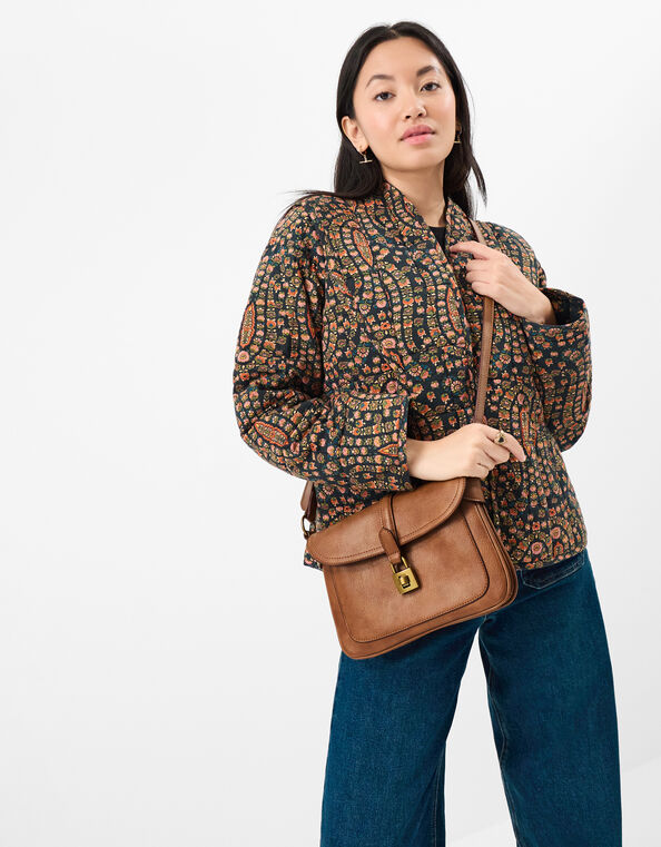 Padlock Satchel Crossbody Bag, , large