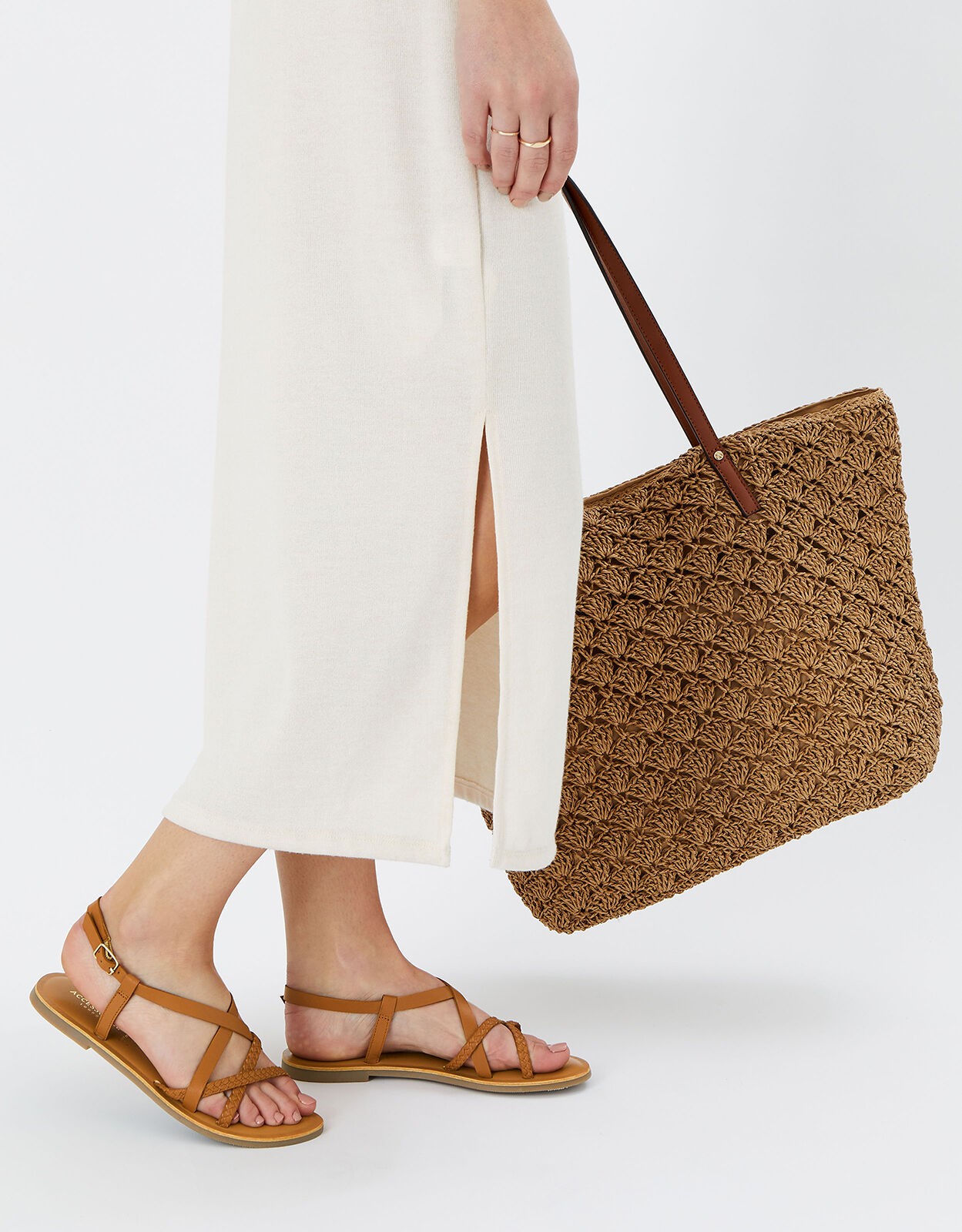 Tan plaited shop sandals