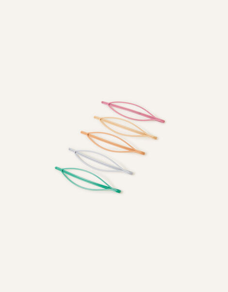 Matte Oval Hair Slides 5 Pack, , large