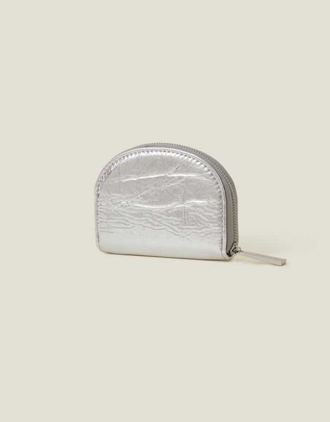 Metallic Crescent Coin Purse, Silver (SILVER), large