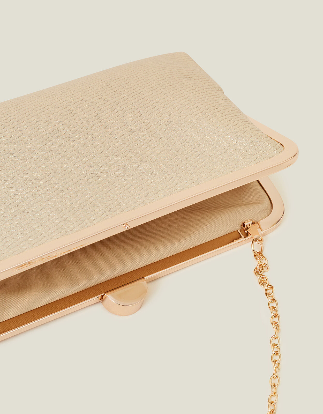 Nude gold clutch bag top