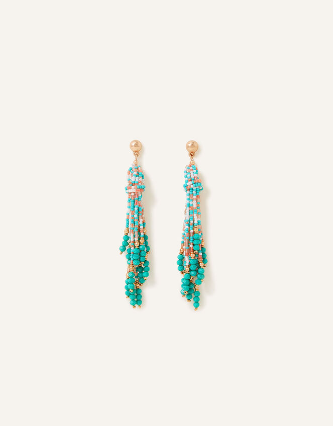 Long Beaded Tassle Earrings , , large