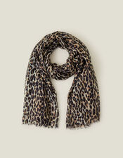 Lightweight Leopard Print Scarf, , large