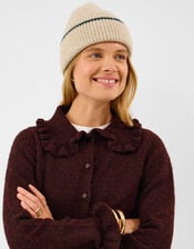 Contrast Ribbed Beanie Hat, , large