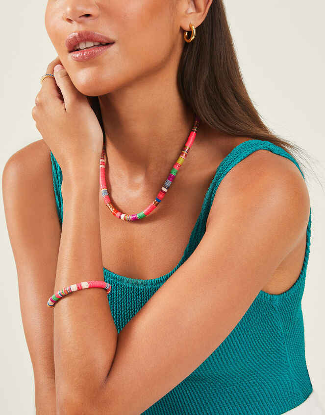 Neon Disc Stretch Bracelet, , large