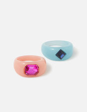 Eye Candy Chubby Ring Set of Two, Multi (PASTEL-MULTI), large