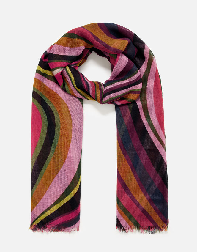 Retro Swirl Scarf in Recycled Polyester , , large