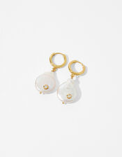 Gold-Plated Freshwater Pearl Drop Earrings, , large