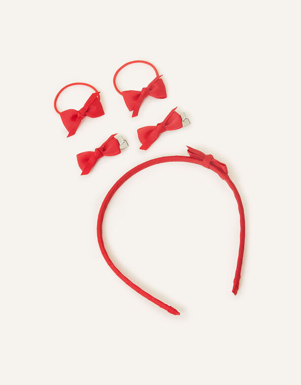 Girls School Hair Set, Red (RED), large