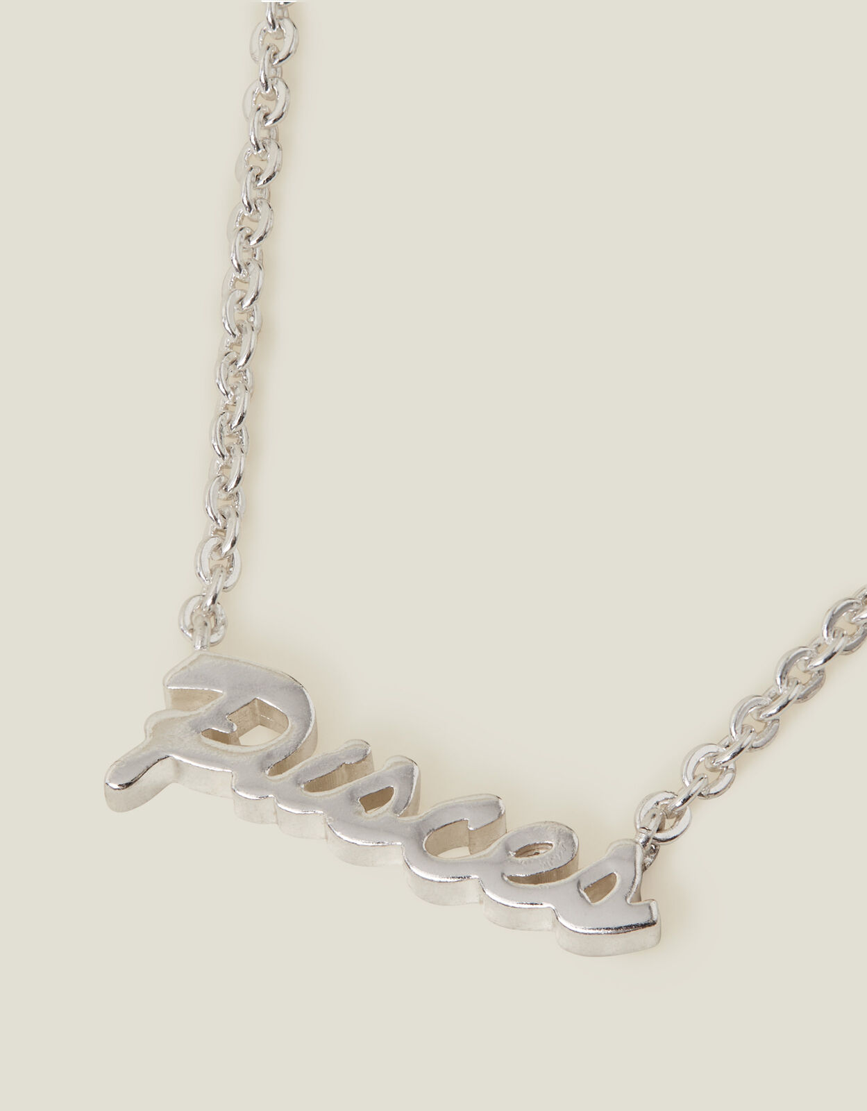 Sterling Silver Plated Script Star Sign Necklace Silver