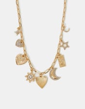 Celestial Charm Necklace Gold, , large