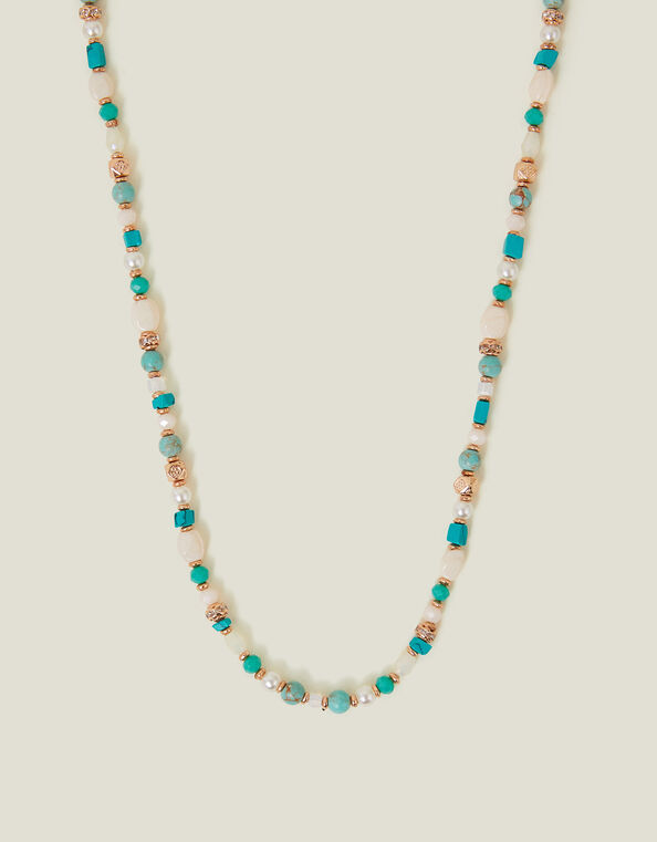 Mix Beaded Necklace Turquoise, , large