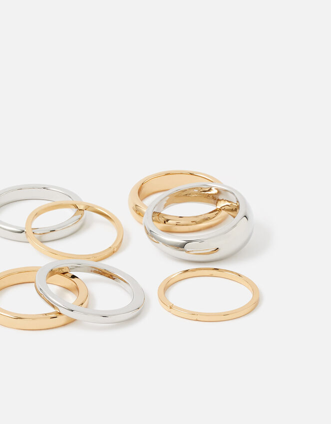 Berry Blush Curved Edge Ring Set, Metalic (METALLICS), large