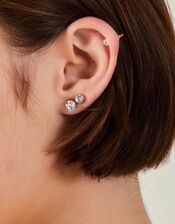 8-Pack Crystal Stud Earrings, , large
