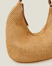 Raffia Scoop Shoulder Bag, , large