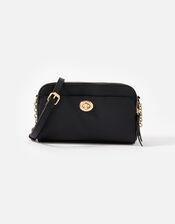 Leona Lock Cross-Body Bag, Black (BLACK), large