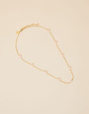 Gold-Plated Healing Stone Station Rose Quartz Bead Necklace, , large