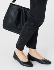 Super-Soft Leather Loafers, Black (BLACK), large