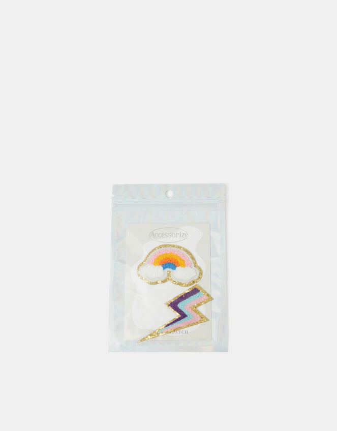 2-Pack Rainbow Embroidered Tech Stickers, , large