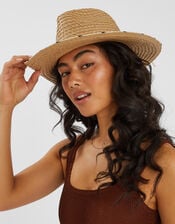 Mono Brim Fedora Hat, , large